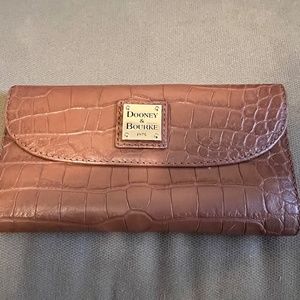 Dooney & Bourke Croc Embossed Tri Fold Wallet